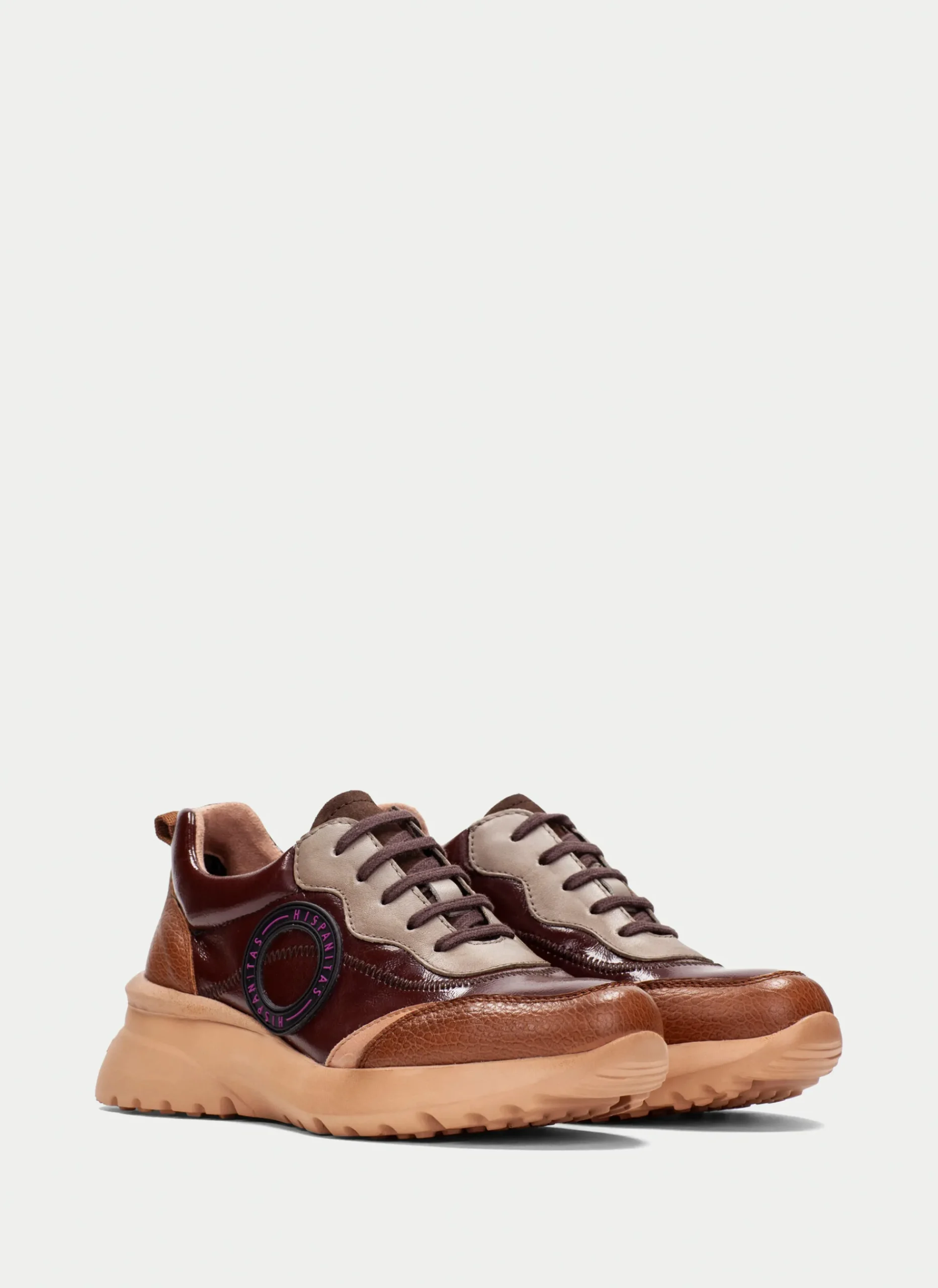 Deportivo polinesia cuero-marron-taupe*HISPANITAS Best