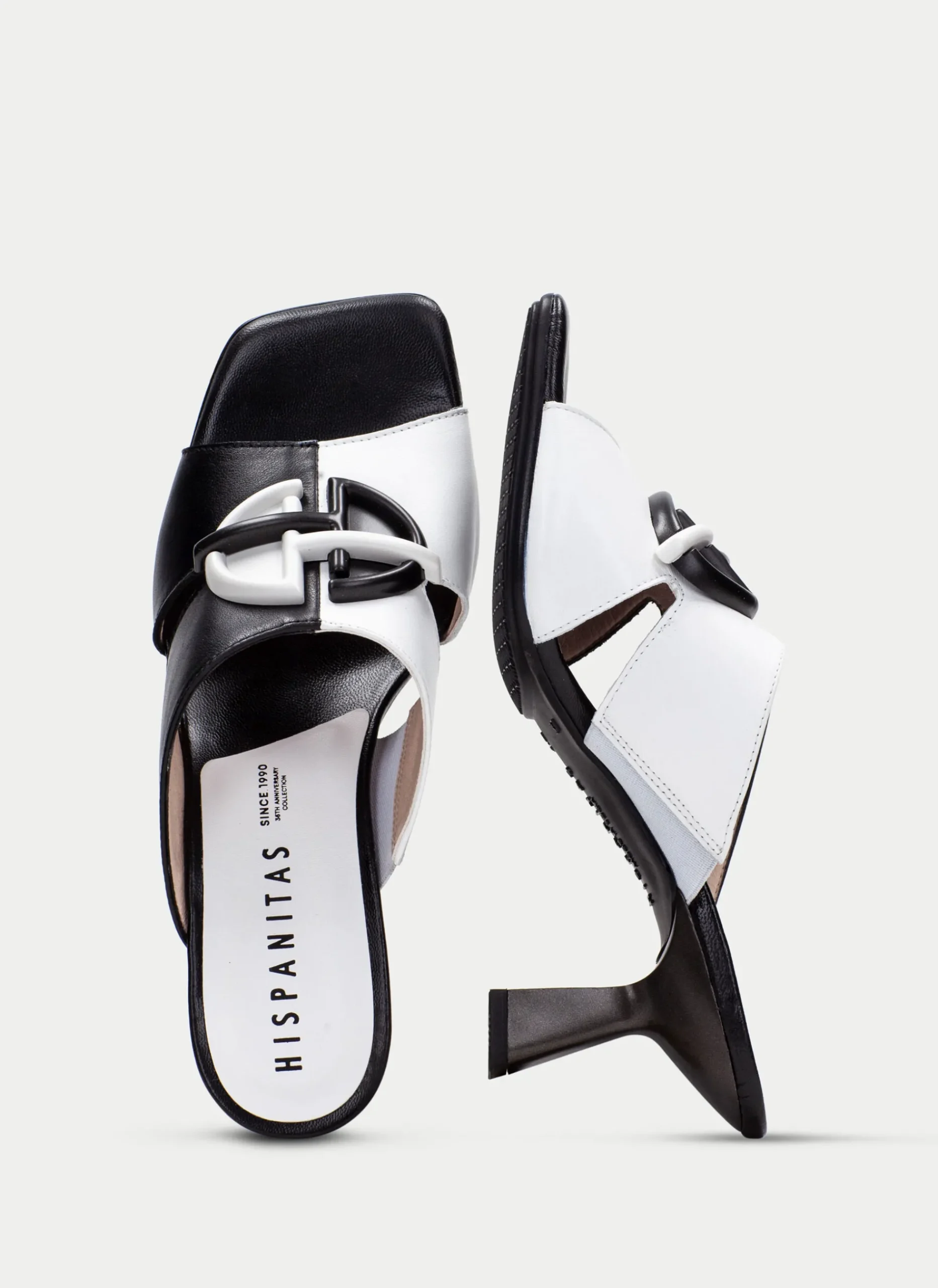 Sandalias Destalonadas danielle negro-blanco*HISPANITAS Discount